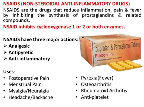 Nsaids Non Steroidal Anti Inflammatory Drugs