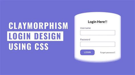 Claymorphism Login Design Html Css Tutorial Newtrend Newdesign