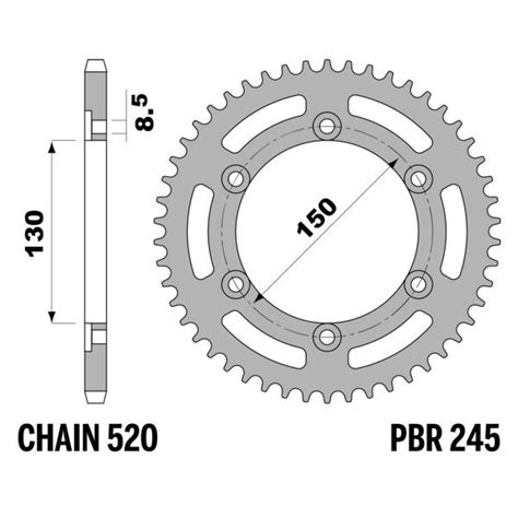 Pbr Steel Rear Sprocket Z53 Teeth 520 Size Honda Xl600lm Pd04