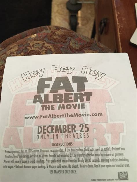 Fat Albert The Movie Iron On For Clothing Extremely Rare And In Mint