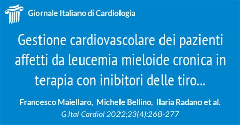 Gestione Cardiovascolare Dei Pazienti Affetti Da Leucemia Mieloide