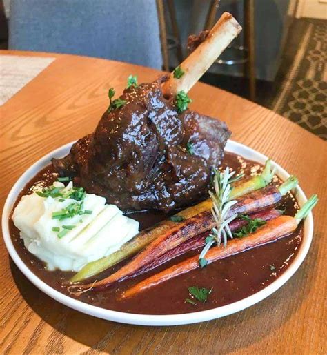 [homemade] Red Wine And Rosemary Braised Lamb Shank With Mash And Rainbow Carrots Scrolller