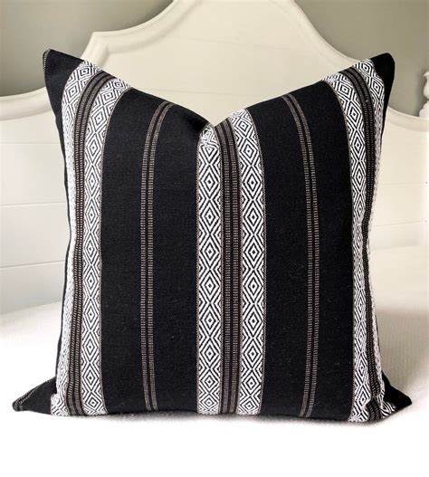 Black & White Striped Pillow Covers 20x20black Striped Throw - Etsy