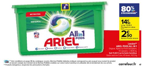 Promo Lessive Ariel Pods All In Chez Carrefour Icatalogue Fr