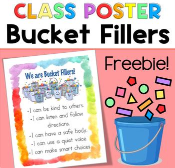 We Are Bucket Fillers Poster By KinderKits TPT