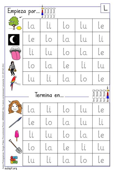 Cuadernillo L Letra Imprenta Lectura GrafÍa Y Conciencia FonolÓgica Aula Pt