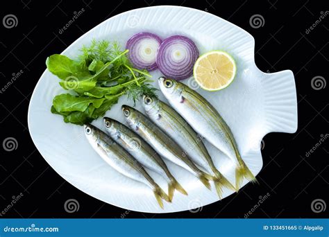 Bogue Fish Also Known As Boops Boops With Rockets Leaves Served On