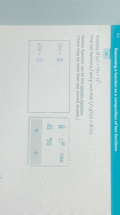 Solved Suppose H X 5x 1 Find Two Functions Fand G Chegg