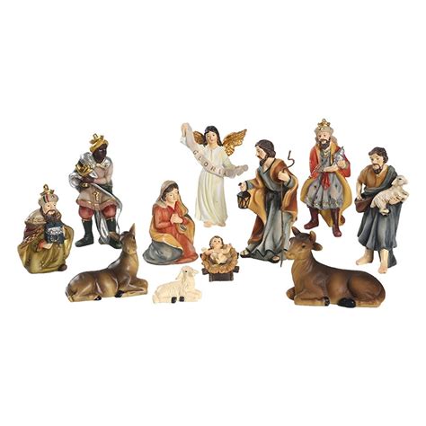 Buy Gereton Christmas Nativity Figures, 11 Pcs Christ Birth Of Jesus Resin Ornament, Christmas ...