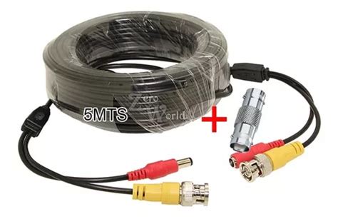 Cable Siames Coaxial Metro Para Camara Cctv Video Voltaje Meses Sin