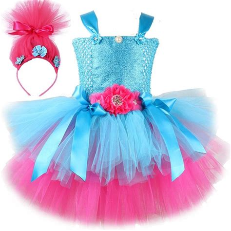 Vestido De Tutú Trolls Para Niñas Disfraz De Princesa Poppy Meses