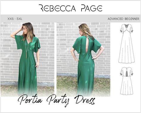 Portia Party Dress Pdf Sewing Pattern Dress Pattern Party Etsy