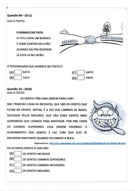 Simulado De Português 4 Ano Para Imprimir Gabarito Pdf FDPLEARN