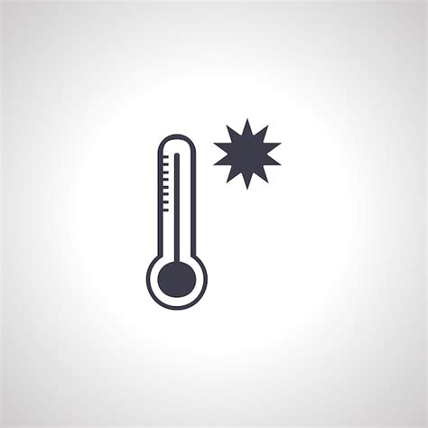 Premium Vector Hot Weather Icon Thermometer With Sun Icon
