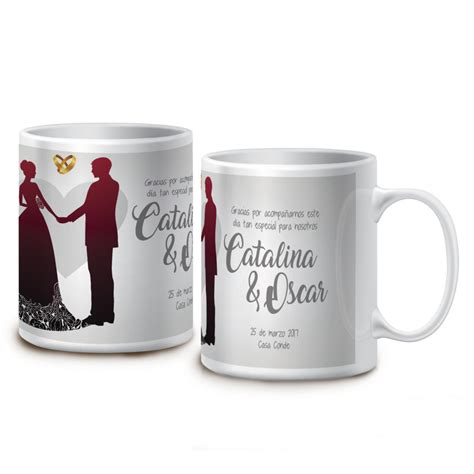 Taza Cerámica Boda Líneas Básicas Comunicación