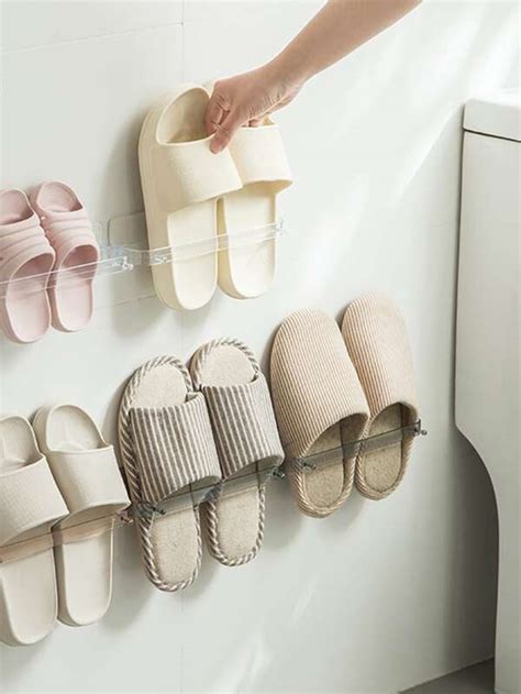 Pc Slipper Rack No Punching Wall Mounting In Bathroom Slipper Rack In