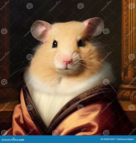 Hamster In Vintage Style Clothing Posing For A Fancy Vintage Style