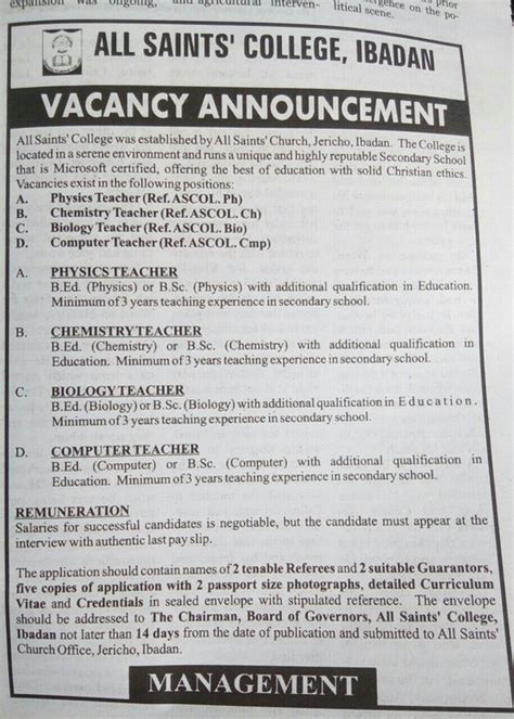 Job Vacancies In Ibadan Jobs Vacancies 11 Nigeria