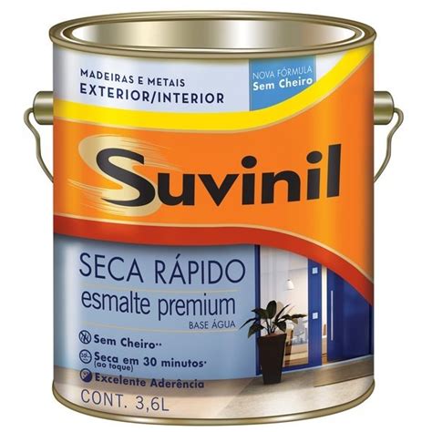 TINTA ESMALTE SECA RÁPIDO BRILHO 3 6 L BRANCO SUVINIL