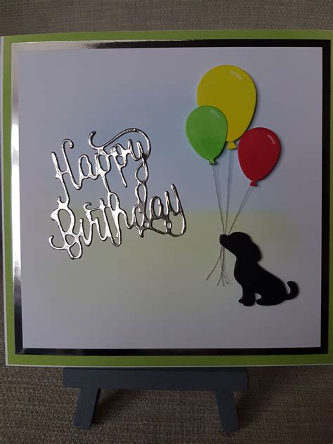 Handmade Puppydogpet With Balloons Birthday Card For Etsy Canada