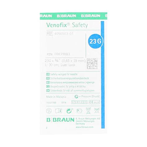 Venofix Safety G X Mm Cm Blau St Pzn