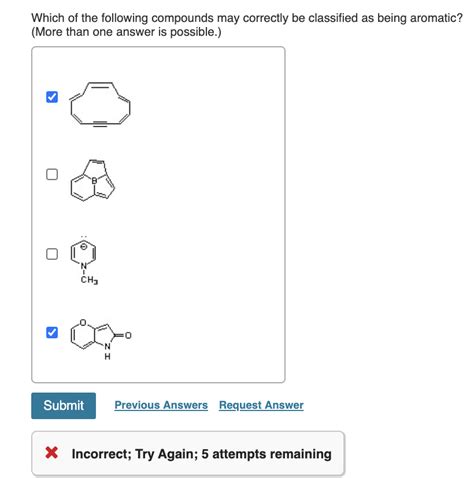 Solved Classify The Compound Below As Aromatic