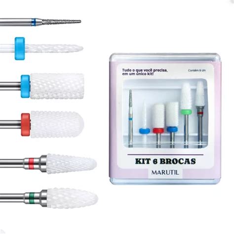 Kit Broca Unha Gel Profissional Manicure C Diamantada Frete Gr Tis