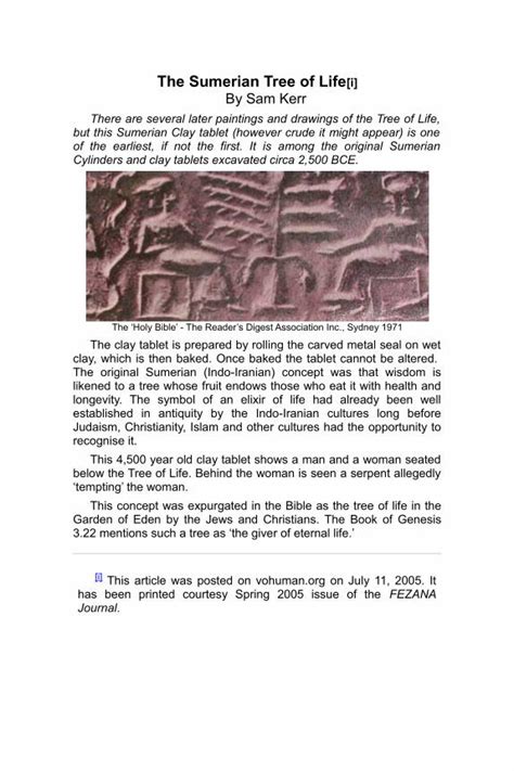 (PDF) The Sumerian Tree of Life[i] By Sam Kerr - · PDF fileThe Sumerian ...