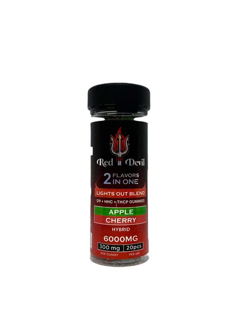 RED DEVIL D9 KNOCKOUT BLEND GUMMIES 6000MG BOTTLE 20CT APPLE CHERRY