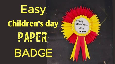 Childrens Day Badge Childrens Day Craft Ideas Childrens Day