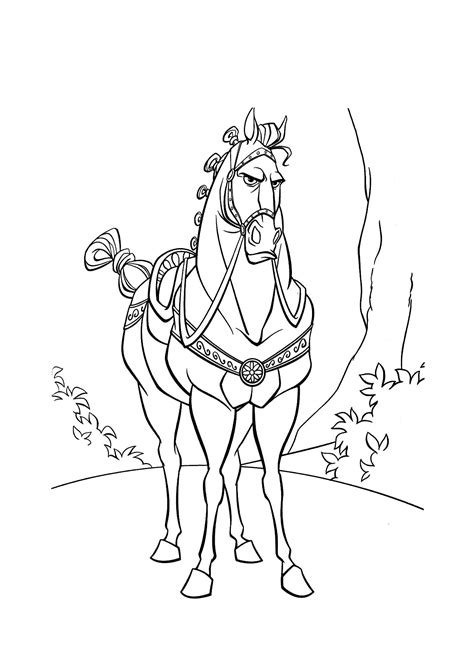 Cheval Maximus Coloriages De Raiponce Faciles Imprimer Pour Enfants