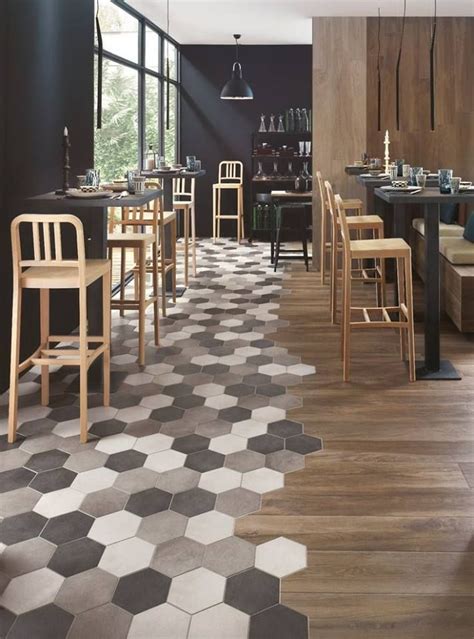 Hexagon Tile Wood Floor Transition The Urban Decor