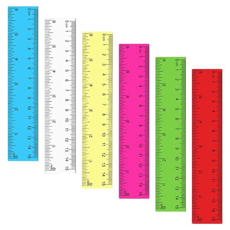 Mabor 6 Inch Ruler 6pcs Clear Plastic Ruler For School