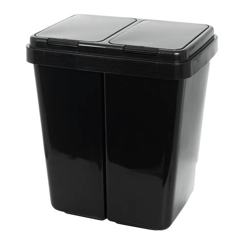 Buy Grizzly Double Waste Recycling Bin 2x25 L With Push Top Lids