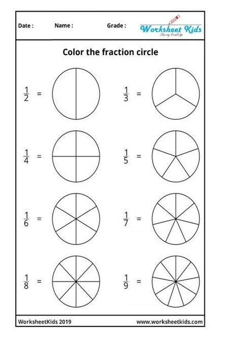 Fraction Worksheets Grade 1 Printable Free Printable Worksheet