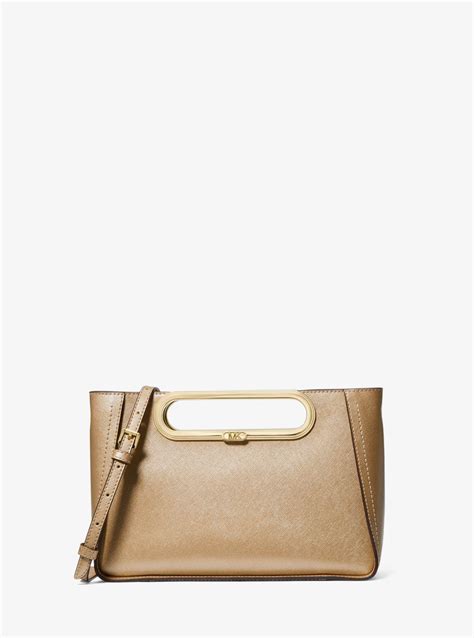 Michael Kors Chelsea Large Metallic Saffiano Leather Convertible