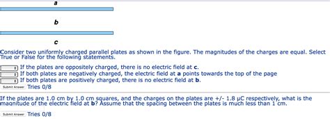 Solved Consider Two Uniformly Charged Parallel Plates As Chegg