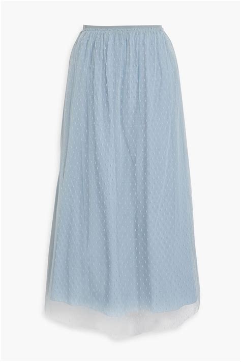 REDVALENTINO Gathered Point D Esprit Midi Skirt THE OUTNET