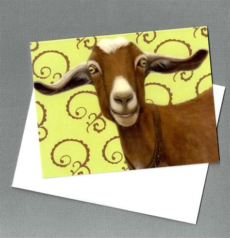 Goat Cards Goat Note Cards 4-pack Goat Art Assorted Goat | Etsy