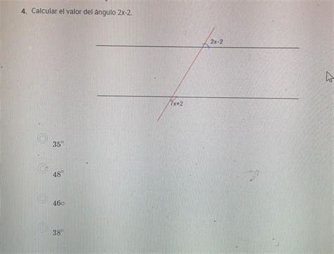 calcular el valor del ángulo 2 x menos 2 Brainly lat