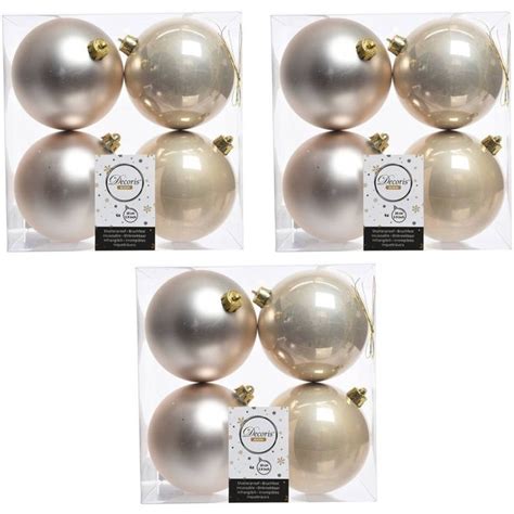 X Licht Parel Champagne Kerstballen Cm Kunststof Mat Glans