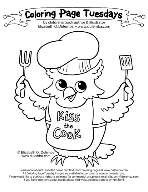 Dulemba Coloring Page Tuesday Owl Cook