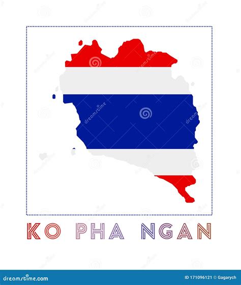 Ko Pha Ngan Logo Map Of Ko Pha Ngan With Island Stock Vector