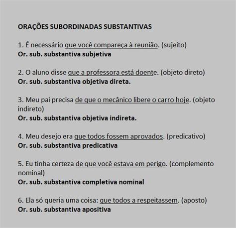 Exemplos de oração subordinada substantiva objetiva indireta Brainly