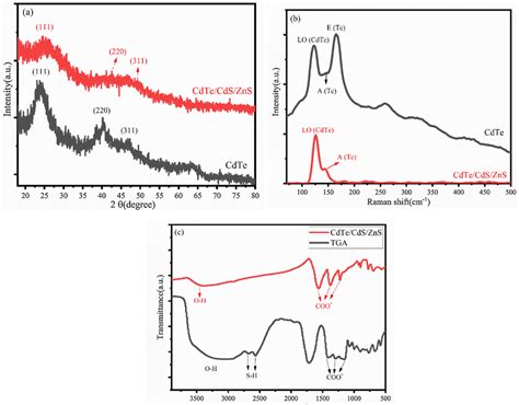 Xrd Pattern A Raman Analysis B Of Cdte And Cdte Cds Zns