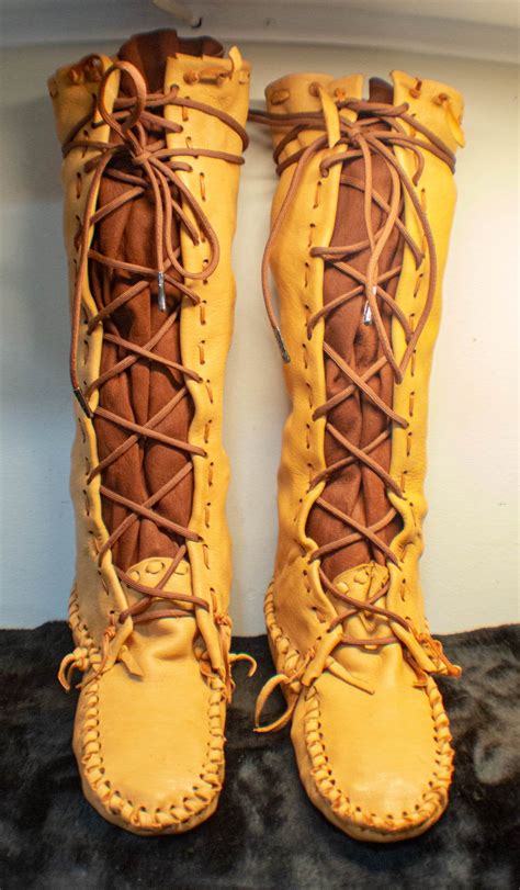 Handmade Leather Moccasin Boots Elkskin Buckskin Hunting Etsy Artofit