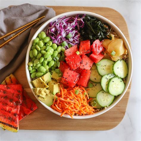 Vegan Poke Bowl With Grilled Watermelon R Foodporn