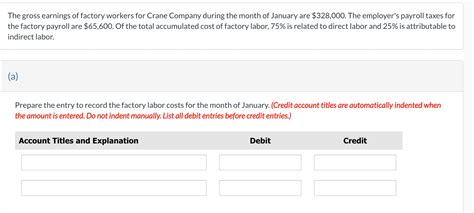 Solved The Gross Earnings Of Factory Workers For Crane