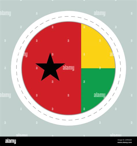 Sticker Ball With Flag Of Guinea Bissau Round Sphere Template Icon