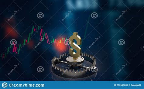 The Gold Dollar Symbol On Bear Trap For Business Concept 3d Rendering